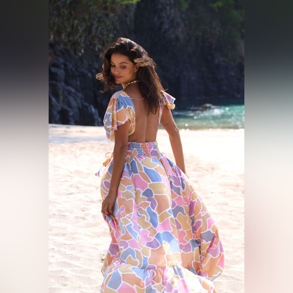 TIARE HAWAII New Moon Maxi Backless Dress Waimea Coral (D11) - Picture 9 of 9